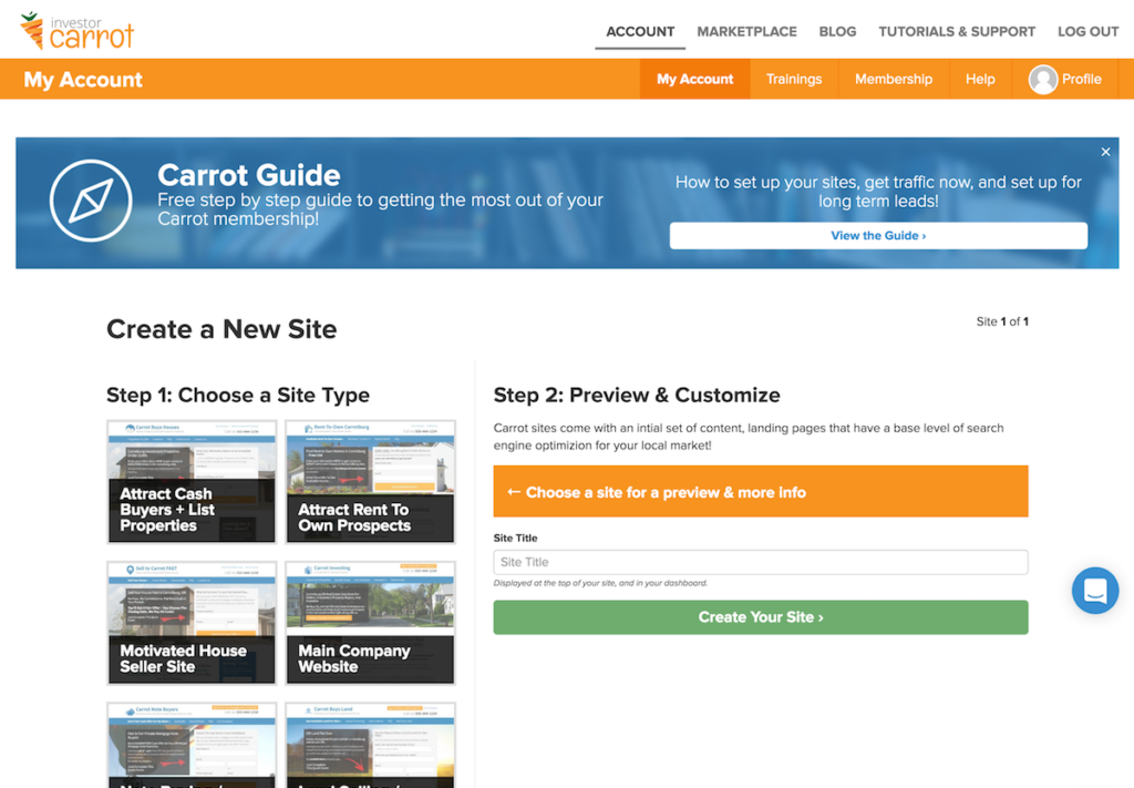 How to launch an investor carrot website